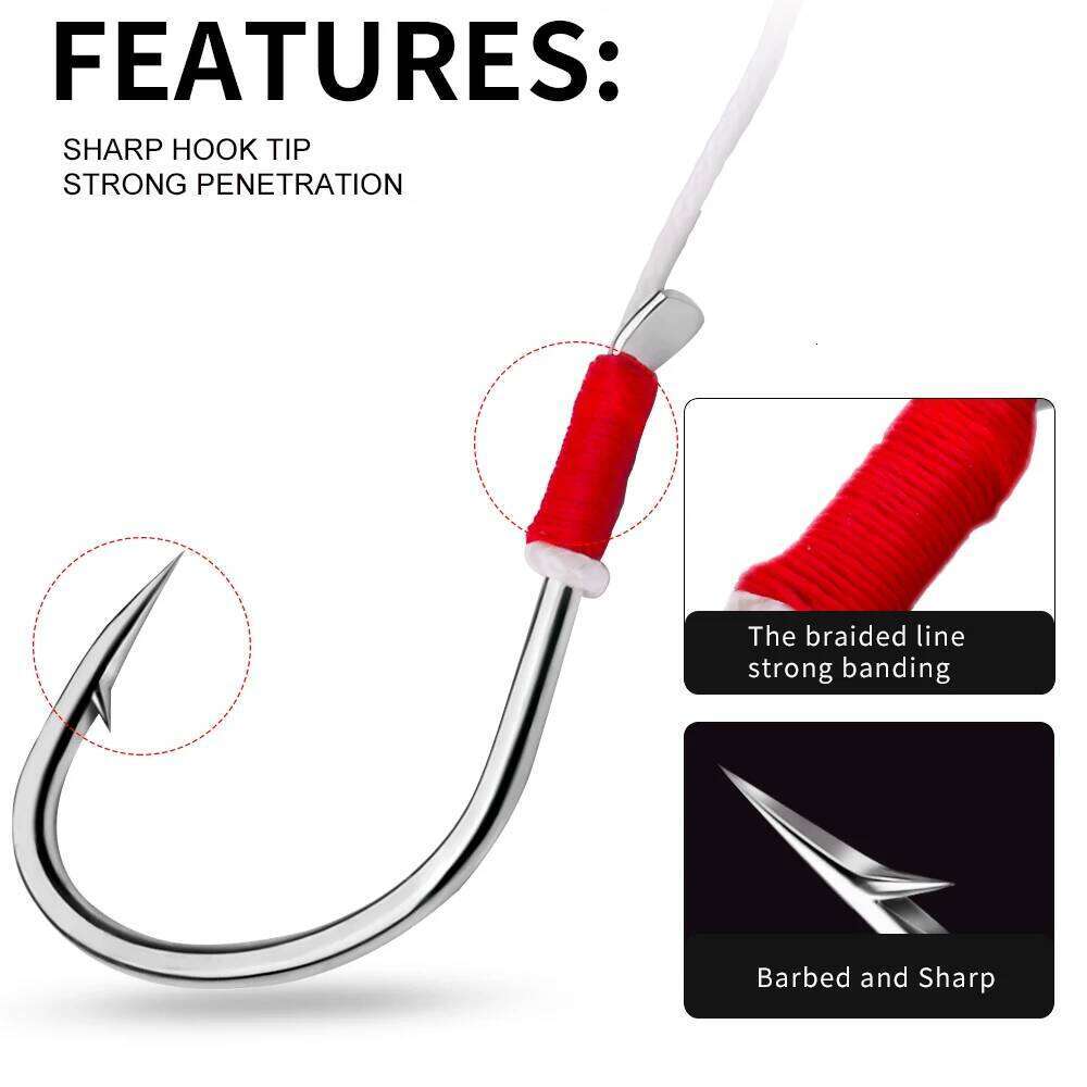 PROBEROS 2pcs Double Assist - High-Carbon Steel Hooks & Vertical Jigging Lures,Outdoor Fishing Accessories Z260228