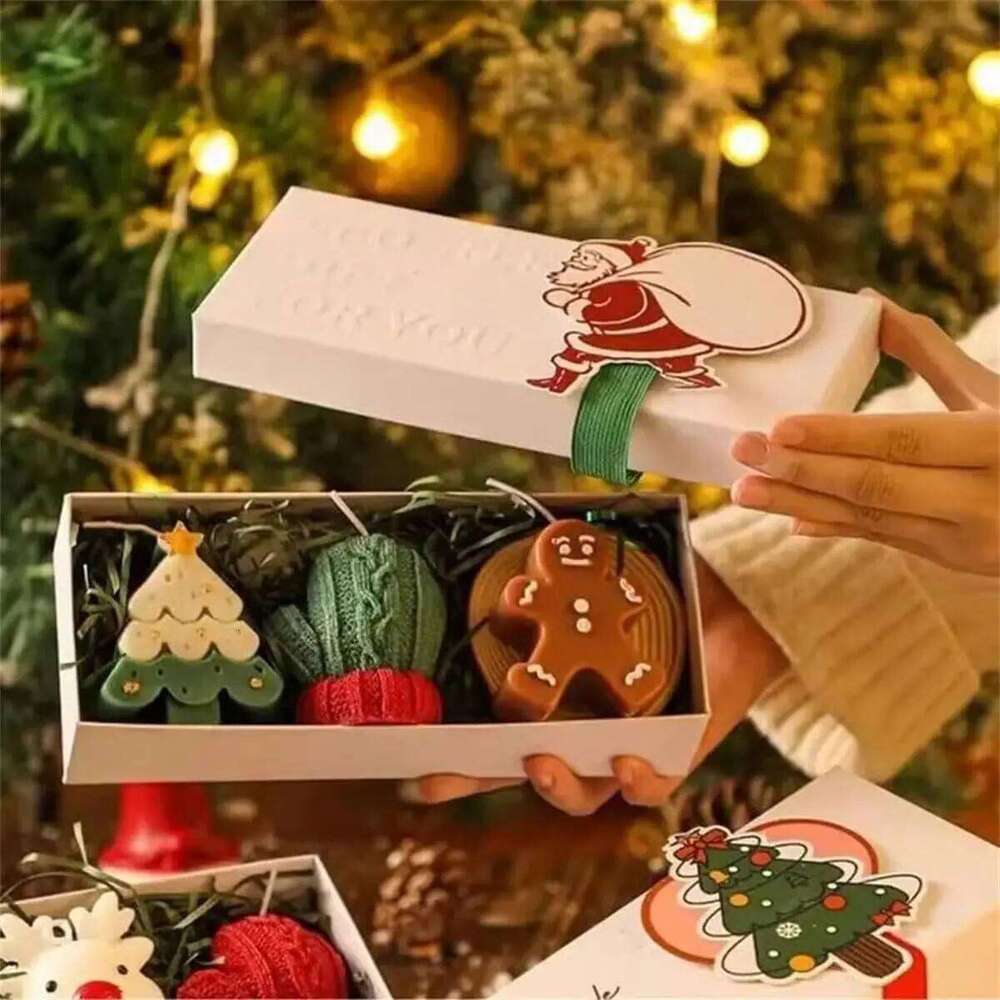 Souvenir Practical Small Gift Handmade Fragrance Shaped Christmas Aromatherapy Candle Set W260303