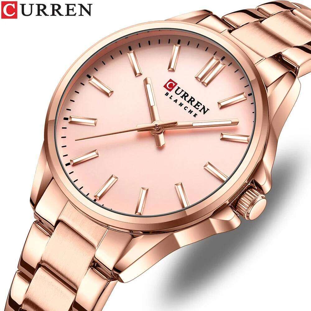 CURREN New Watch Women Fashion Casual Stainless Steel Watches Simple Ladies Round Dial Quartz Wristwatches Clock Reloj Mujer XJ260303