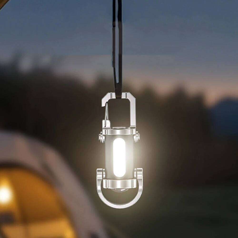 COB LED Keychain Type-C USB Rechargeable Pocket Ultralight Flashlight for Camping Hiking S260302