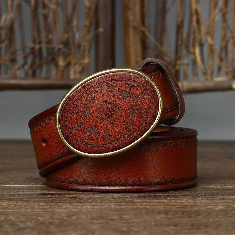 3.8CM Men High Quality Genuine Leather Belt Luxury Smooth Buckle Belts Pure Cowskin Laser Engraving Strap Male Jeans for Man S260228 431 238