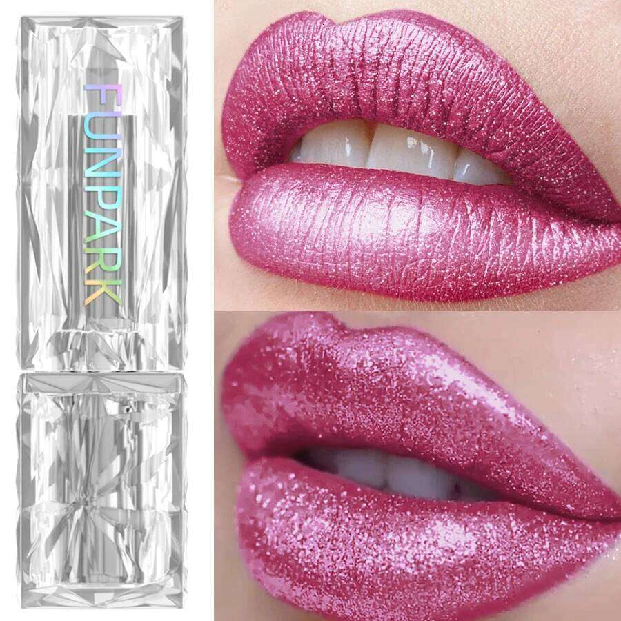 Metallic Glitter Lipstick 3 Color Waterproof Balm Red Long Last Tint Matte Makeup Gifts Shiny Lip Gloss Cosmetic H260302