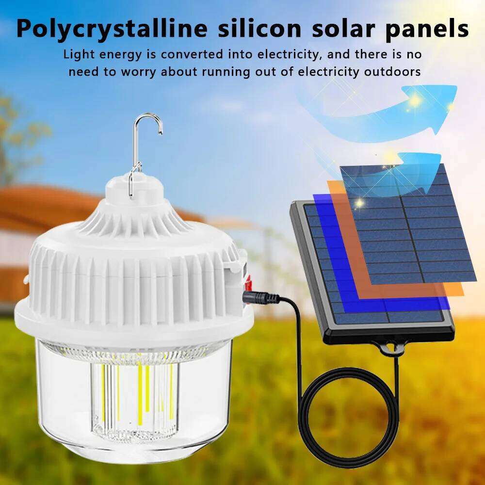 2400mAh Solar Camping 4 Modes Rechargeable Waterproof Lantern for Tent Outdoor Emergency Work Light Portable Hanging Torch S260302