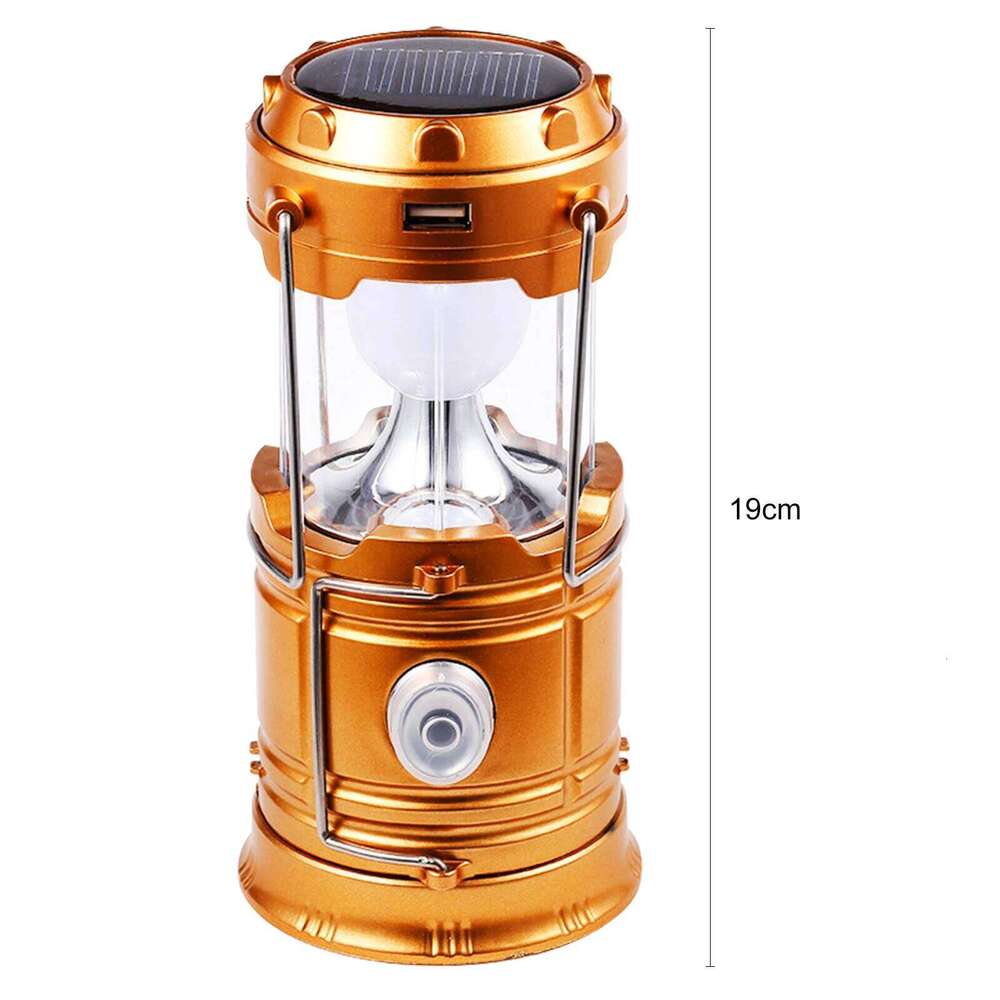 Collapsible LED Solar USB Rechargeable Lantern Flashlight Emergency Hanging Lights for Outdoor Camping S260302