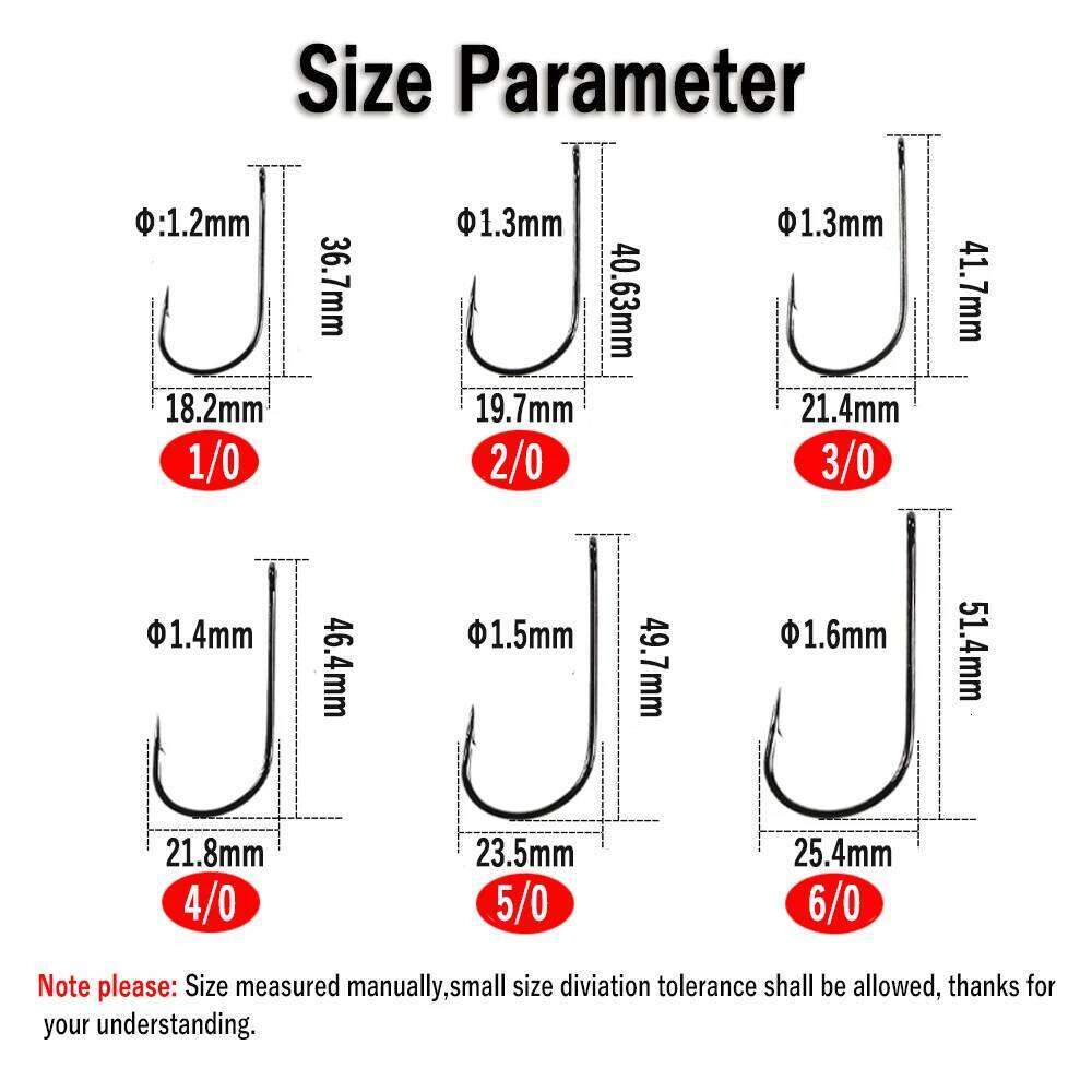 Wifreo 20PCS 1/0-6/0 2X Wide Mouth Short Shank Big Game Streamer Fishing Hooks Saltwater Freshwater Sabiki Rig Fly Hook Z260228