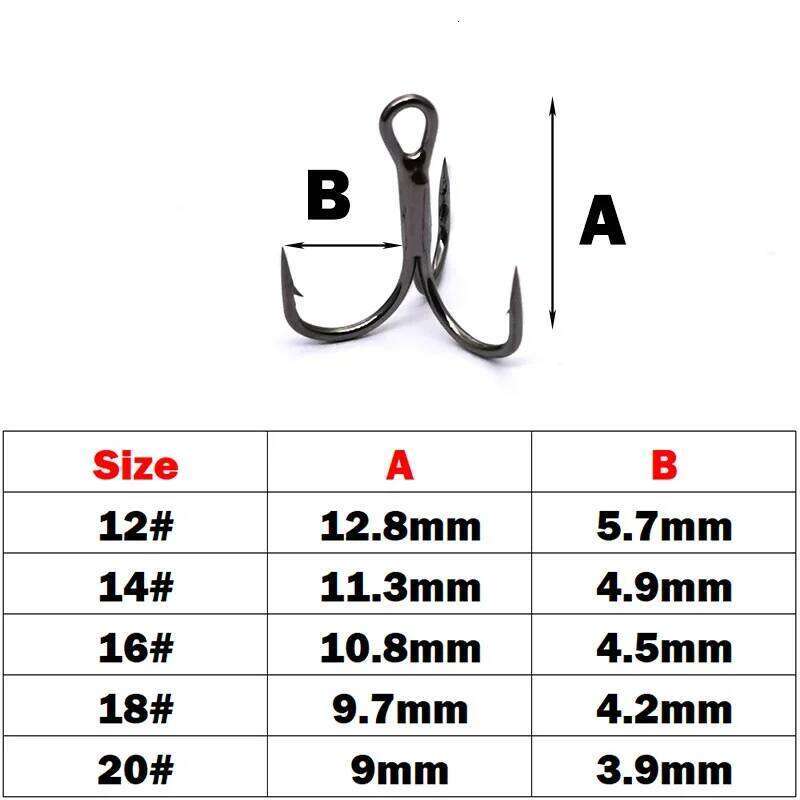 New High Quality 5pcs/box 2xStrengthen Micro Small Origin Steel Alloy Sharp Lure Treble Hook 12-20# Fishing Tackle with Box Z260228