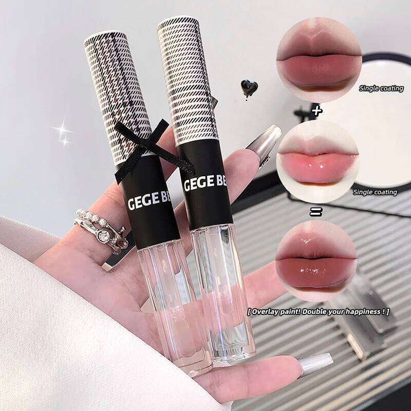 Gege bear double headed gloss matte powder mist raincoat lipstick overlay lip and cheek dual-use H260302