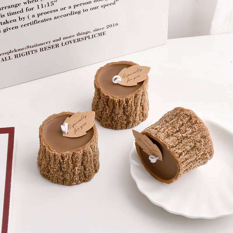 Forest Style Tree Stump Scented Candle, Accessories for Wedding Boxes, Creative Home Decoration, Holiday Gift Candle W260303