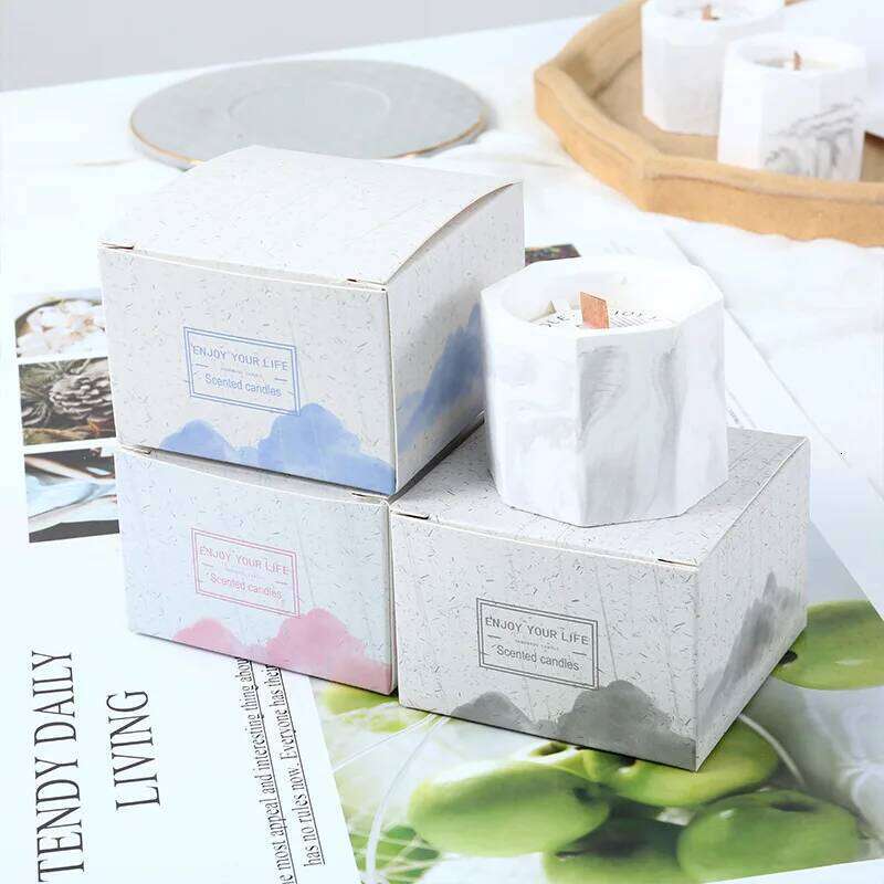 Marble Scented Candle, Smokeless Aromatherapy Candle in Jar, Home Decor Relaxing Gift, Romantic Wedding Birthday Party Favor W260303