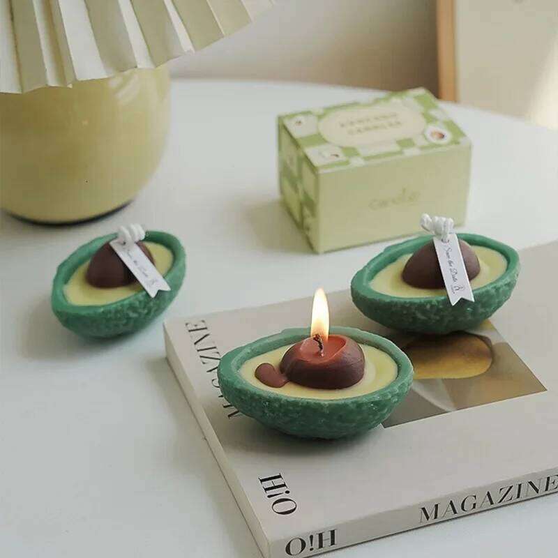 Imitation Avocado Aromatherapy Scented Candle, Soy Wax Candles Aromatherapy, Birthday Candle Wedding, Home Decoration for Party W260303
