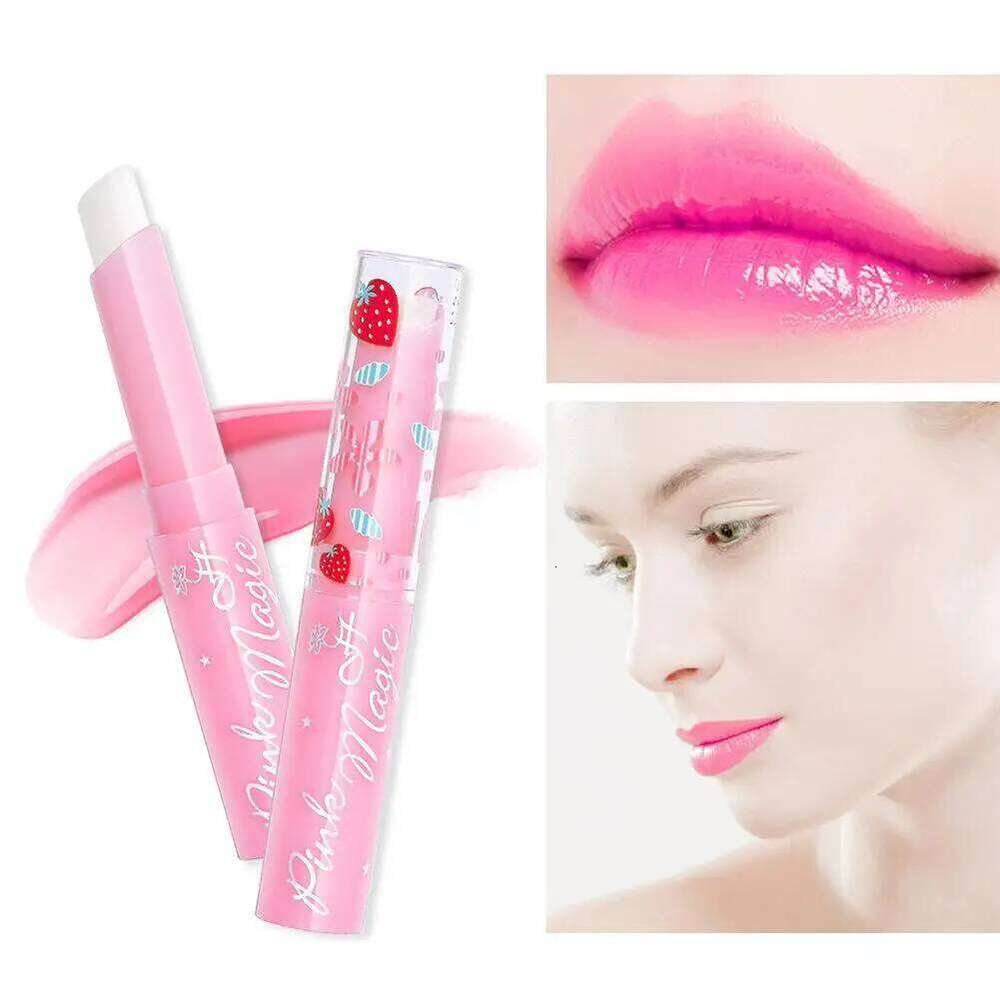 Strawberry Changing Balm Moisturizing Fading Non Stick Cup Lipstick Easy To Color Lip Gloss H260302