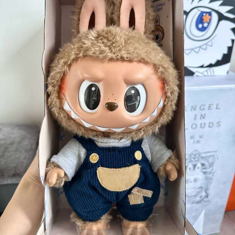 popo mate Now LABUBU The Monsters Time To Chill Black Skin First Generation Freckled Plush Toy Doll