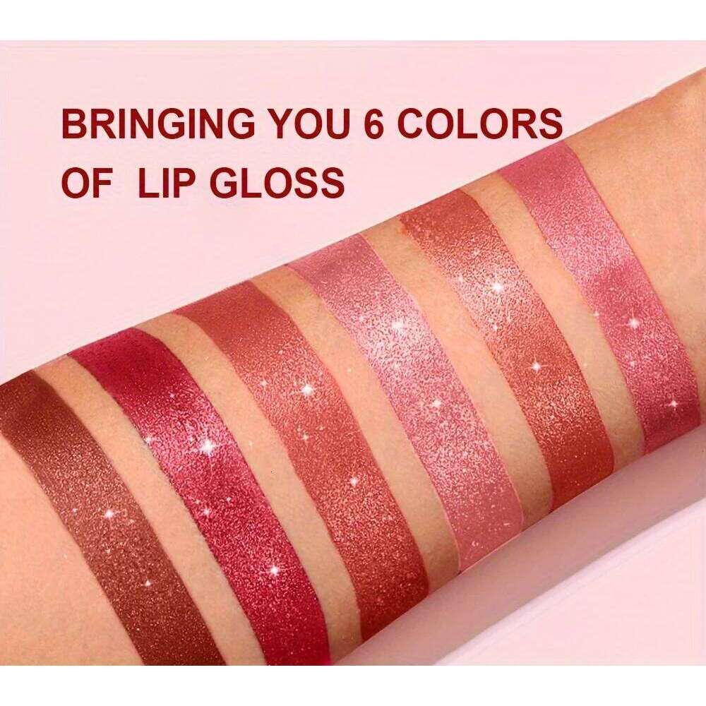 Coral Pearlescent Lipstick - Waterproof, Long-Lasting Shimmer Gloss with Golden Cap, Non-Sticky Formula, Easy Application H260302