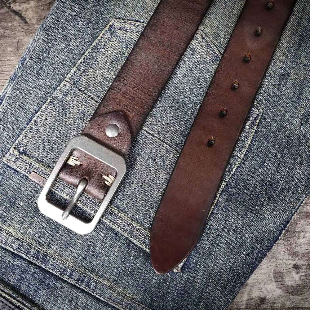 Genuine Men's Cowhide Belts Stainless Steel Buckle, Italian Thickened Leather With Box,Ideal Choice For Gift S260228