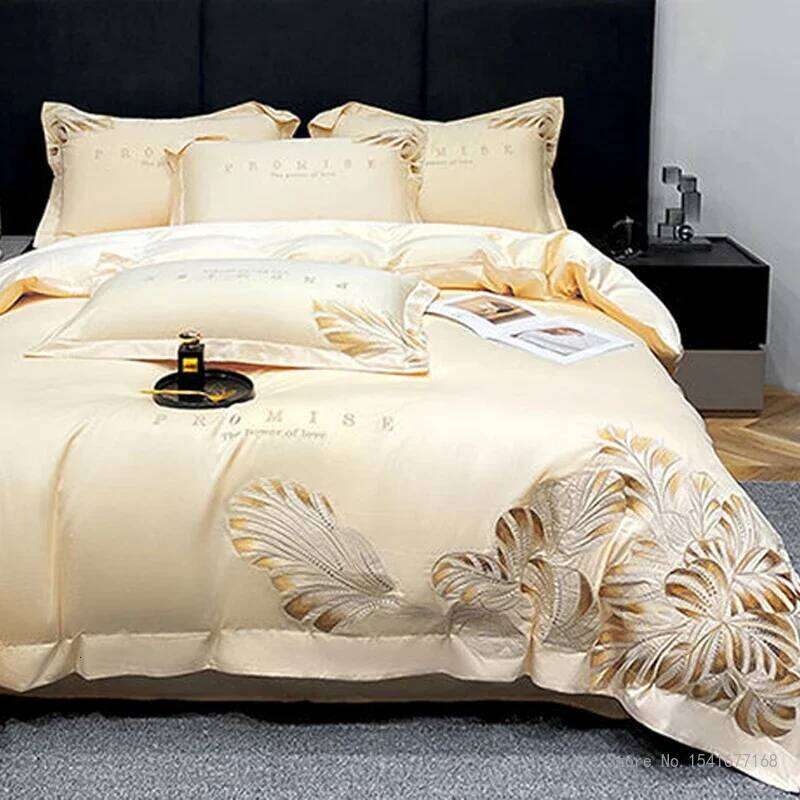 Mother Baby Grade Pure Cotton Bed Sheets,Covers, Pillowcases, Four Piece Set, New Light Luxury Thickened Embroidery Bedding 4Pcs W260302