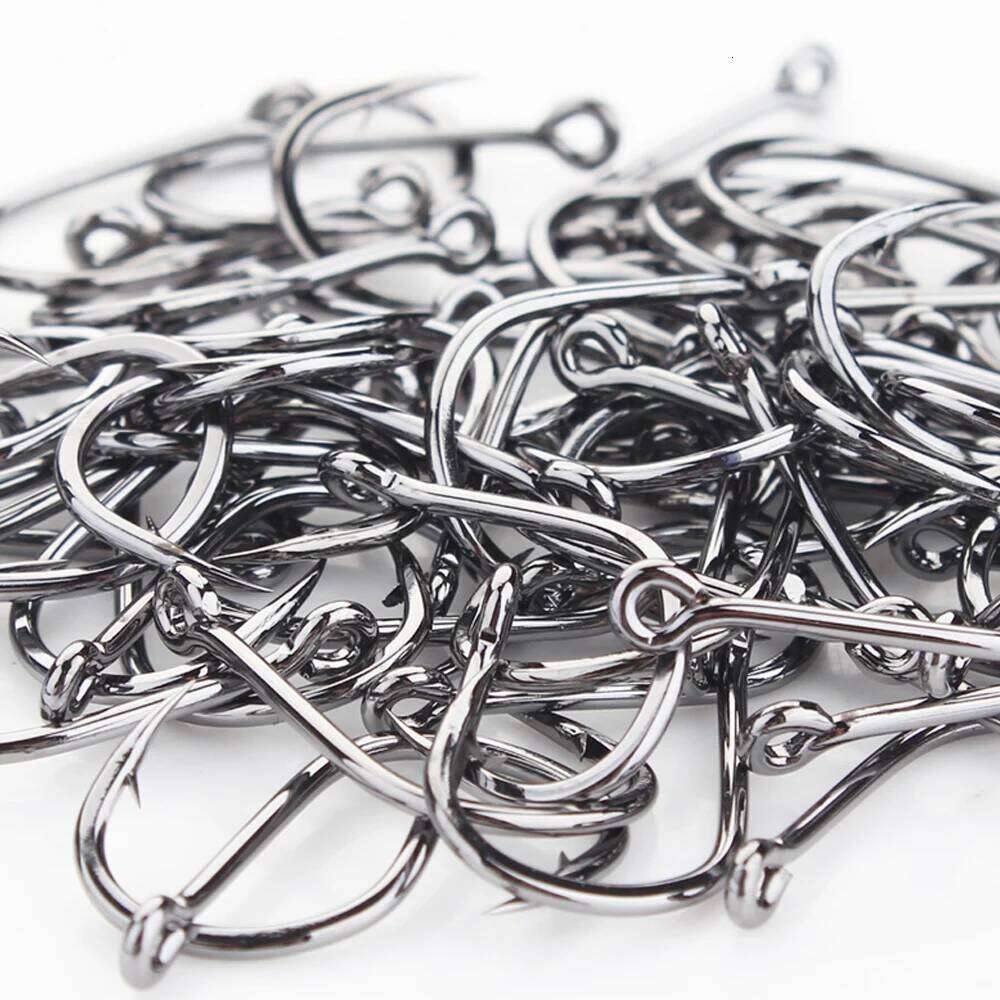 FISH KING Hooks 70-100Pcs ISEAMA High Carbon Steel Barbed With Eye Freshwater Single Circle Carp Hook Fishing Z260228