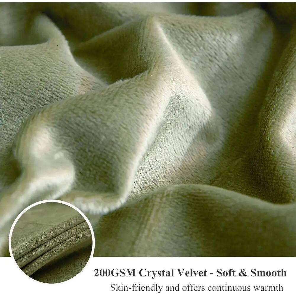 Luxury Sage Green Plush Shaggy Duvet Cover Set with 2 Pillow Shams, Queen Size W260302