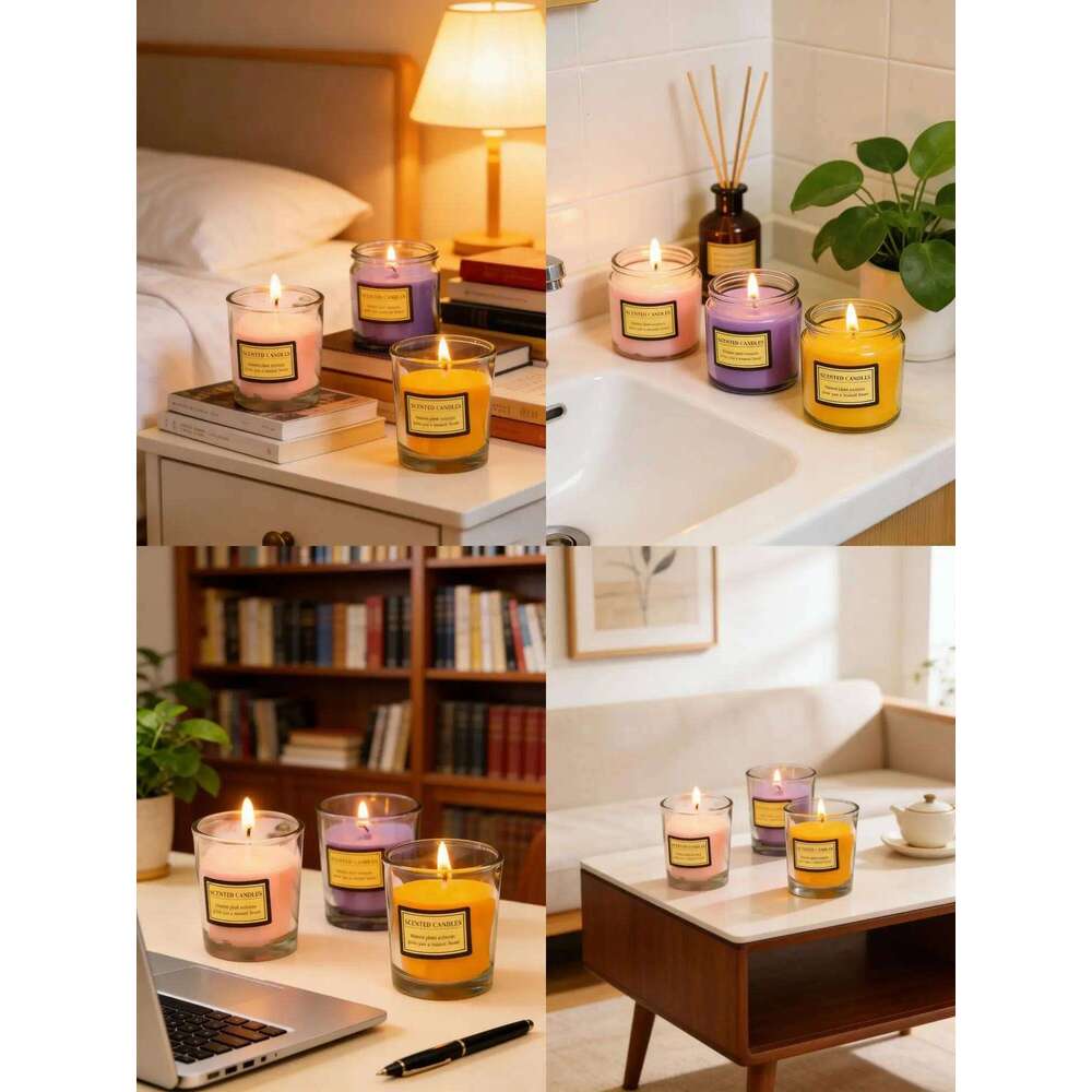 1PC Romantic Smokeless Soy Wax Candle in Glass Aromatherapy Gift Box for Home Wedding Decor And Companion Souvenir W260303