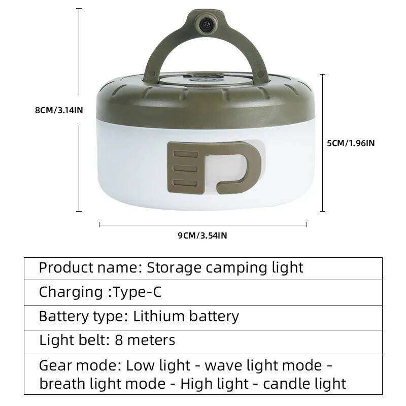 LED Light String Portable Camping Lights 1800mAh Rechargeable 8m Outdoor Atmosphere Tent Wedding Christmas Decor Strip Star Lamp S260302