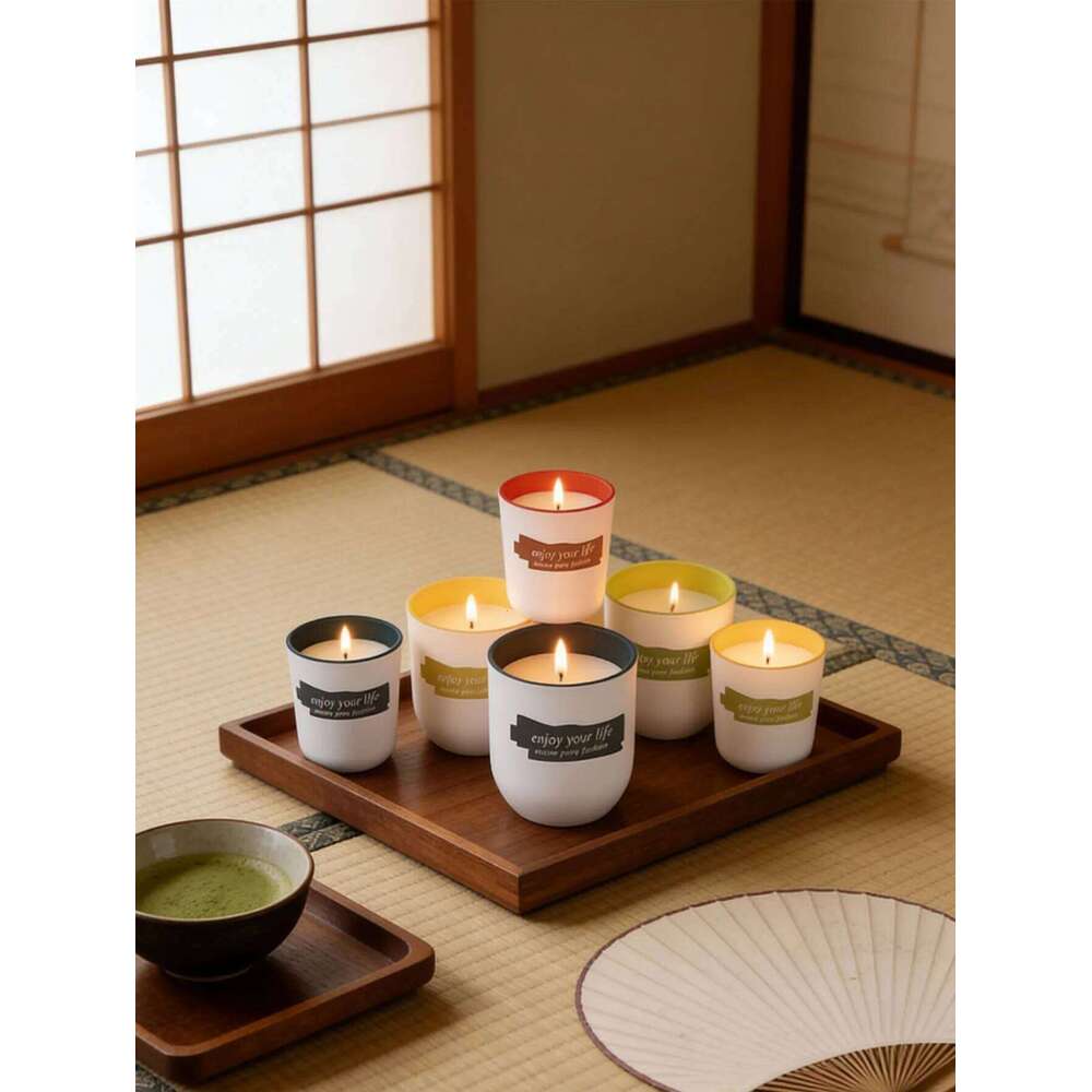 Coloured Glass Cup Soy Wax Scented Candles - Romantic Wedding Favors & Home Decor Gifts W260303