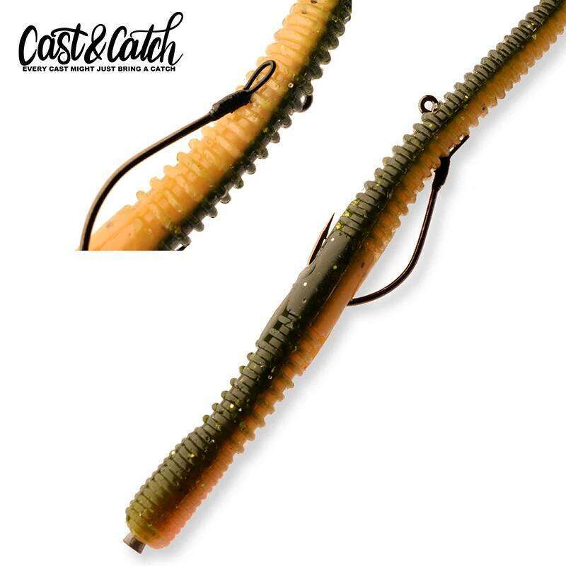 Cast&Catch Neko Rig 4pcs Pack Sharp Offset Hooks for Soft Plastic Baits Bass Trout Freshwater Z260228