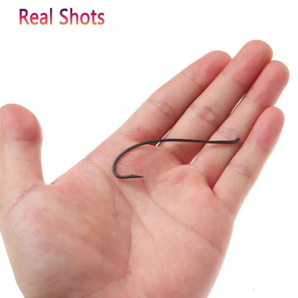 Bimoo 10pcs 2/0 High Carbon Steel Traditional Hook For Tying Wet Fly Streamers Salmon Trout Steel Z260228