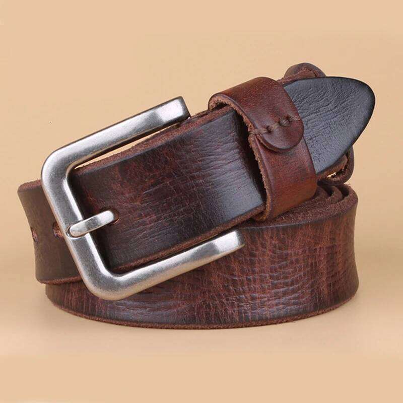 3.3CM Real Cowskin Leather High Quality Pure First Layer Cowhide Pin Buckle for Men Tide Jeans Belt Casual S260228