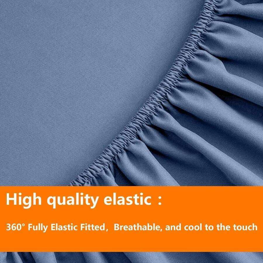 Slate Blue Full Size Comforter Set - 7 Pieces Bed in a Bag Bedding with All Season Soft Quilted Warm Fluffy Reversible Includes W260302