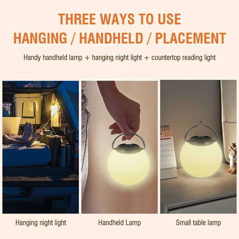 Portable Baby Night Lights Type-C Rechargeable 2835 LED Emergency Lantern Warm Eye Protection Desk Read Lamp Tent Lighting Bulb S260302