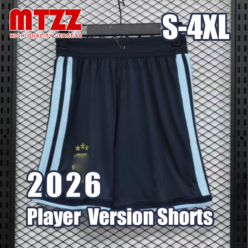 4XL XXXL MTZZ 26 27 World Cup Argentinaes Player Version Shorts Home Away Third 2026 2027 Short Sport Pants Breathable