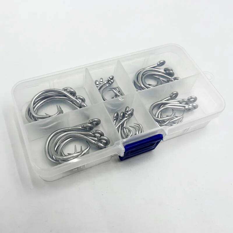 ShareShark 30pcs 39960 Barbed stainless Steel Sharp Fishing Hooks high strength saltwater fish hook for pike bass fishing tackle Z260228