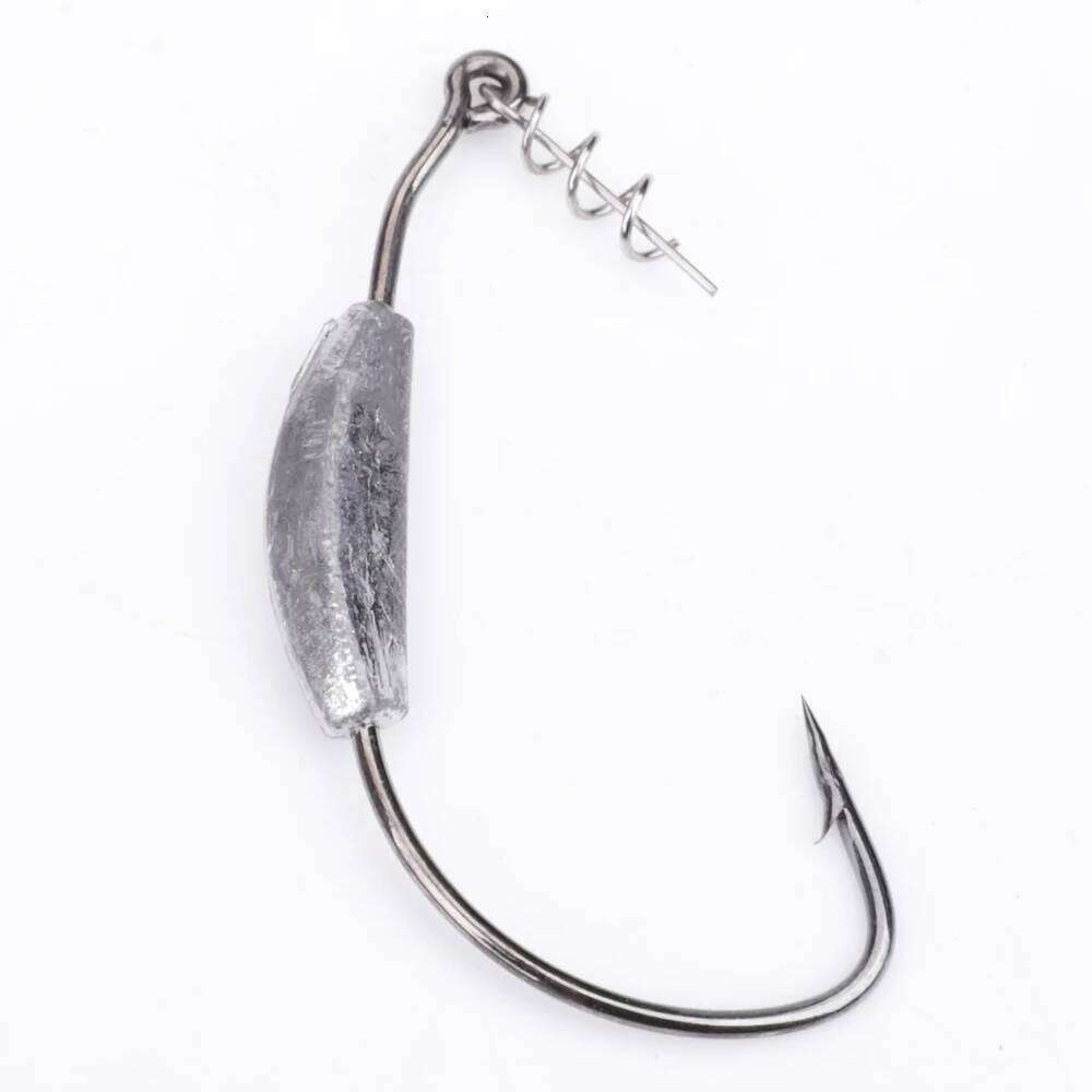 FTK 5Pcs Offset Hooks 2g-7g Weighted Crank Soft Baits Barbed Jig Worm Hook for Texas Rigs Fishing Tackle Z260228