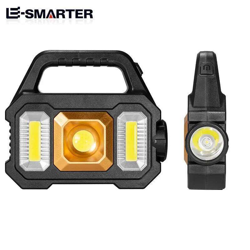 Solar Rechargeable Flashlight Zoomable Waterproof COB LED Torch Brightly Light Portable Powerful Lantern for Camping S260302