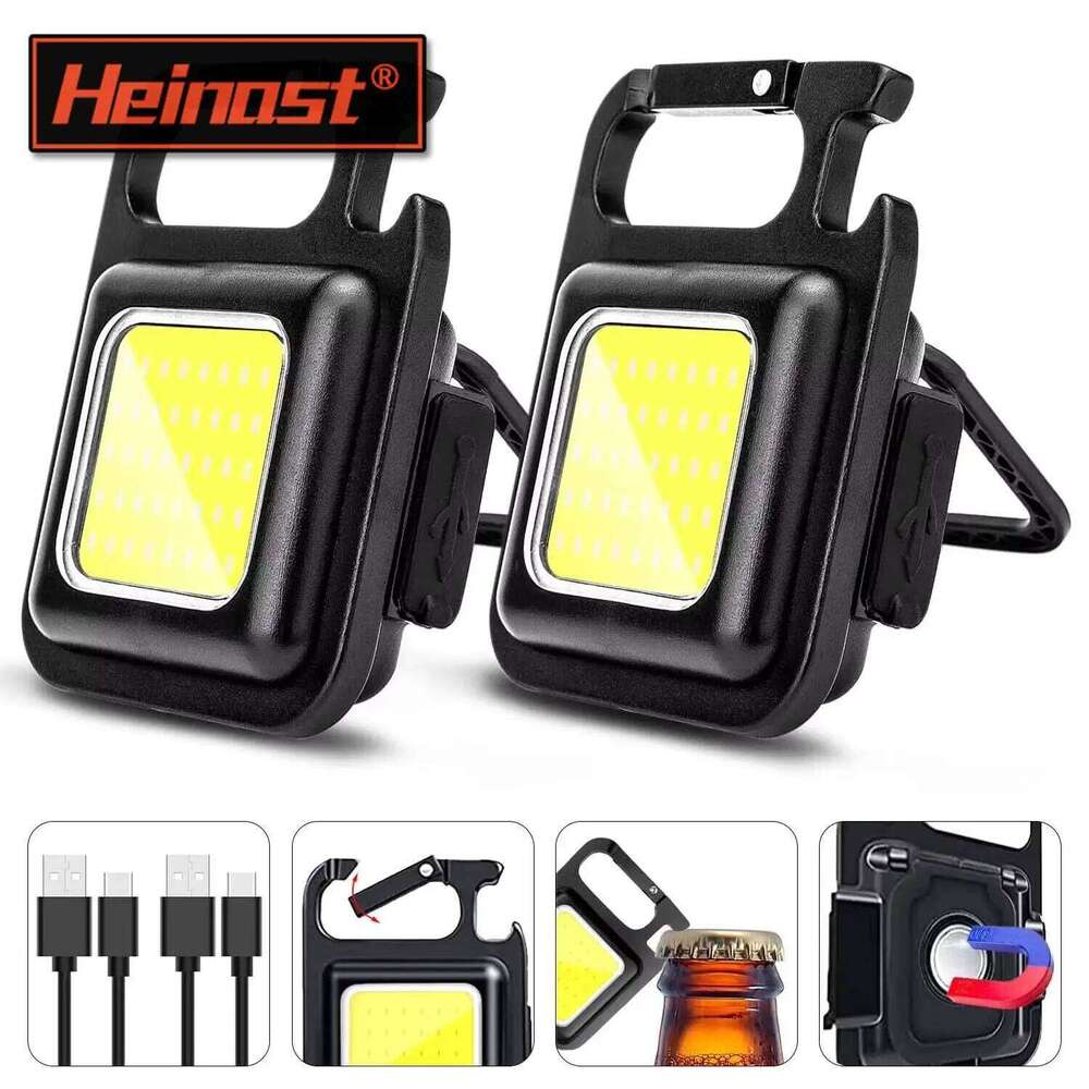 1/2/4PCS Portable Keychain Camping Multi-function COB Rechargeable Emergency Light Mini High Bright Outdoor Tools Lamp S260302