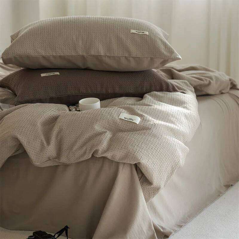 Four-piece bed set, cotton solid color sheets, light luxury and high-end bedding. W260302