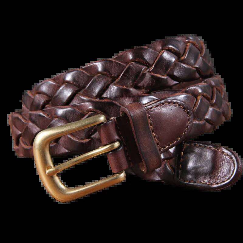 New Luxury Designer Handmade Genuine Leather Women's Belt Jeans Casual Dress Brass Buckle Ladies Trendy Belts Fashion Waistband S260228