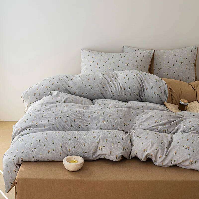 2025 new yarn-dyed warm fleece ground double-layer yarn bed four-piece set thickened in autumn and winter cute cartoon W260302