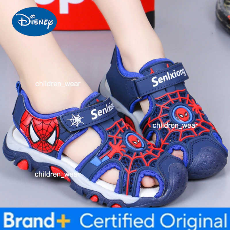 Disney Breathable Sport Sandals Summer Cartoon Spiderman Sandals for Boys Casual Beach Shoe Soft Sole Kids Shoes H260303