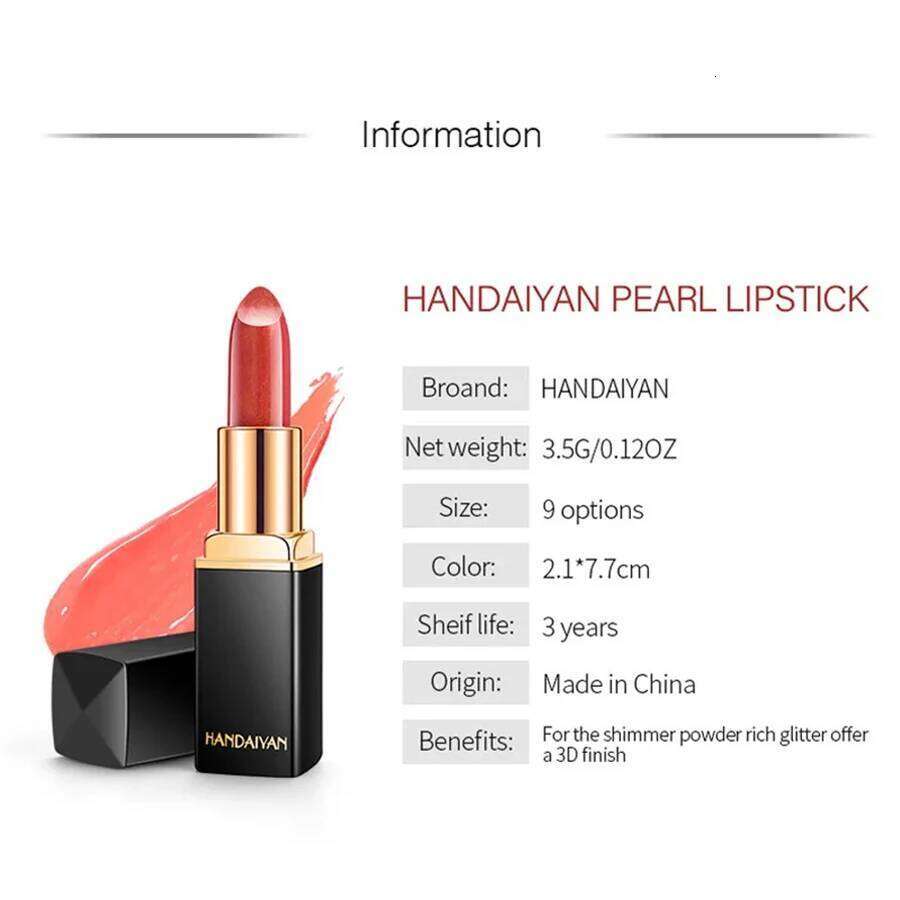 HANDAIYAN Shine Glitter Warm Change Lipstick Makeup Diamond Balm Cream Lightweight Lipbalm Cosmetics Nude Lip Stick Pen H260302