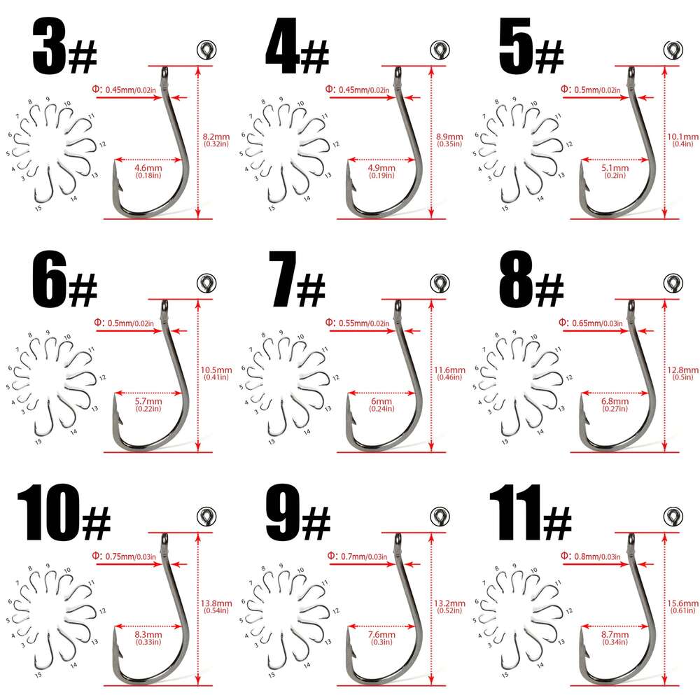 20pcs LS-1209 Gear Accessories Head Big Eye Fishing Carp Saltwater Hooks Squid Jig Hook For Fish Sea Z260228