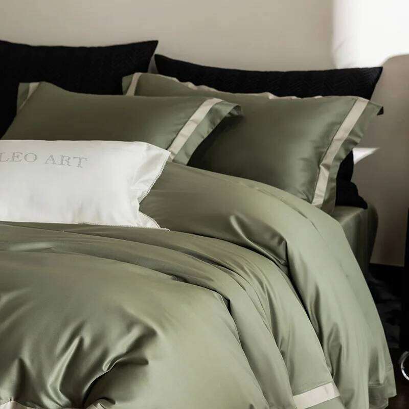 Customizable led luxury 100 pcs double-strand long-staple four-piece set cotton skin-friendly bed sheet quilt cover W260302