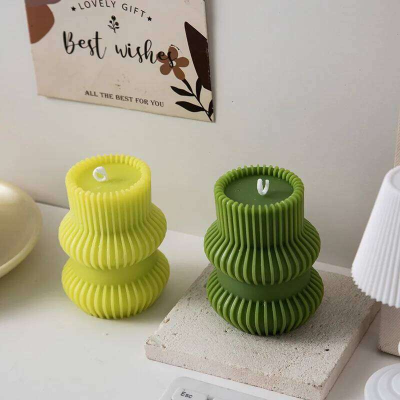 Fluted Scented Aesthetic Decorative Home Personalized Smokeless Candles Gift Set for Guests W260303