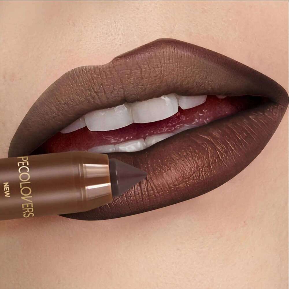 Multi-Color Lipstick Long-Lasting Natural Effect Crayon, for Brown Tone, Matte Finish & High Pigmented H260302