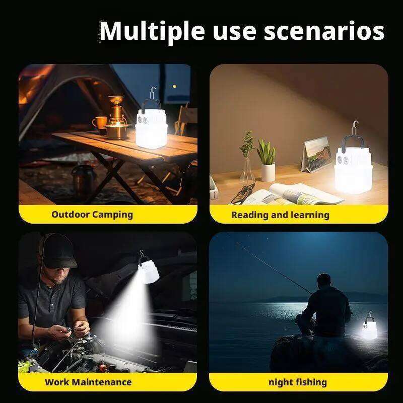 Powerful Solar-Powered Charging Outdoor Camping Tent Multi-Function Type-C Rechargeable Emergency Light S260302