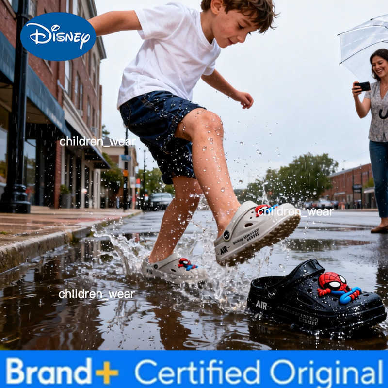 Disney Spider Man Childrens Cave Shoes Boys Anti Slip Soft Sole Kids Beach Sandals For Home And Outdoor Shoes Size 24-45 H260303