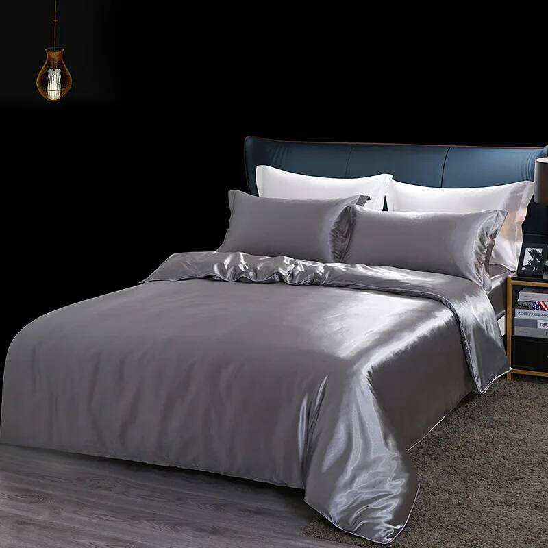 Luxury four-piece set double-sided mulberry silk satin quilt cover bedding dormitory selection 1.2M bed model W260302