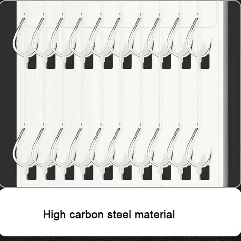 10 pair With Tippet Line 45cm Set Carbon Steel Double line Hooks Fish Barbed Carp Fishing Z260228