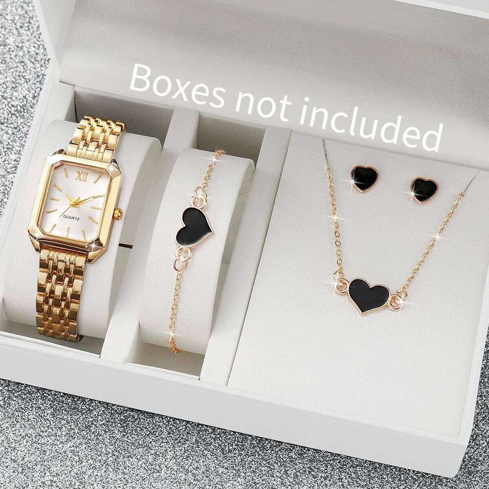 2/3/4/5PCS Fashion Women Quartz Watches Ladies Rectangle Roma Dial Wristwatch Jewelry Set Reloj MujerWithout Box XJ260303