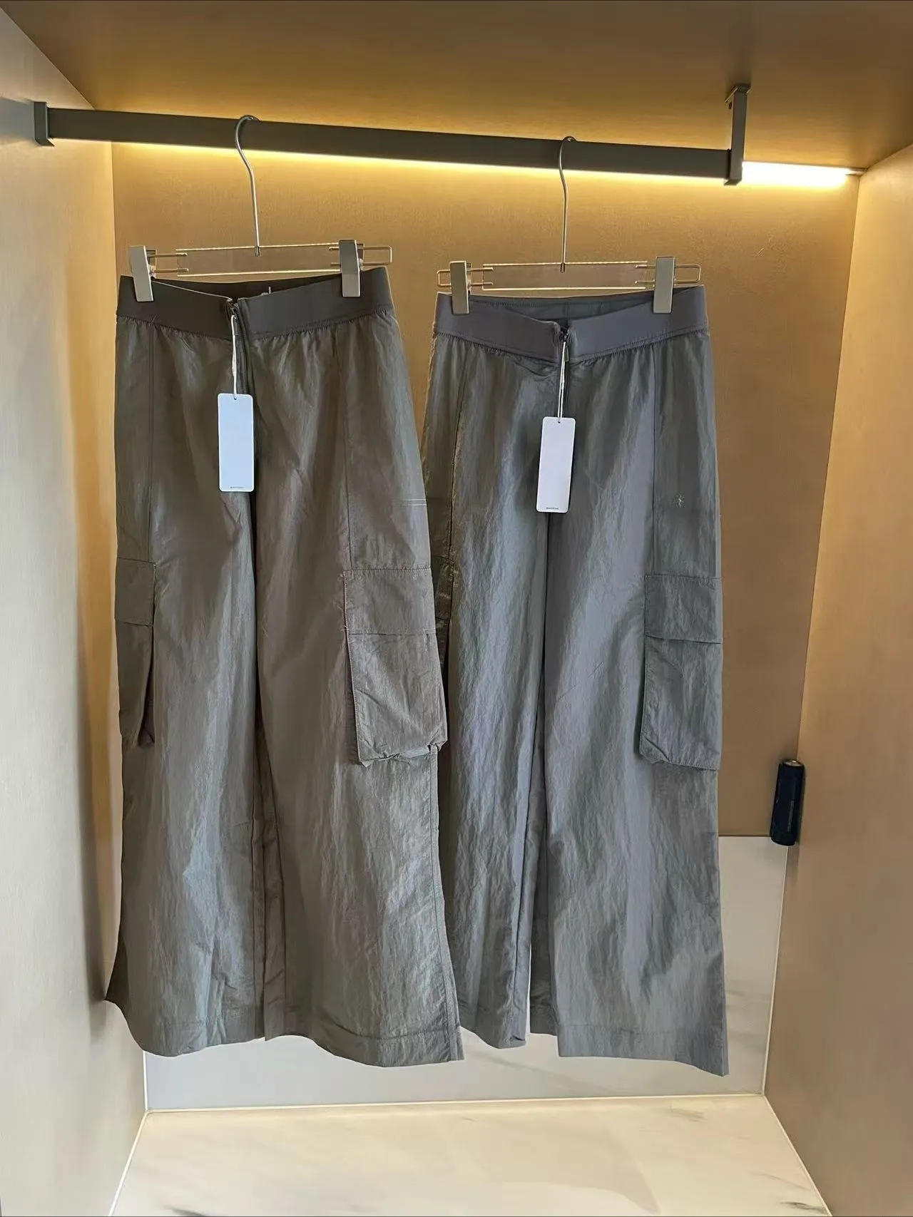 US stock Designer Pants Womens High-Waist Full-length Luxury casual loose cargo pants Straight-Leg Suit Up Trousers City Jogger quickly dry Sweatpants