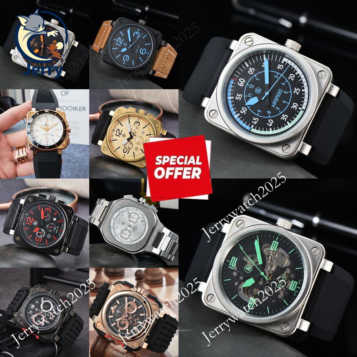 BR Rose Bell Watches Bell N Rose Pro Chronograph Mechanical/quartz Watches Multifunctional Fashion Businesssports Calendar Leather Men Watch Gifts 84